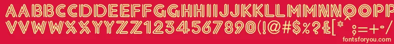 Eklekti0 Font – Yellow Fonts on Red Background