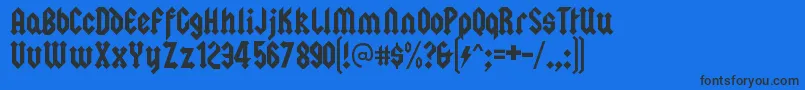 フォントSquealerRegular – 黒い文字の青い背景
