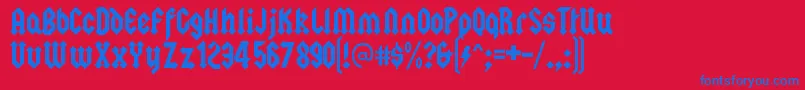SquealerRegular Font – Blue Fonts on Red Background