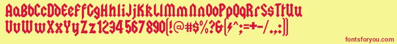 SquealerRegular Font – Red Fonts on Yellow Background