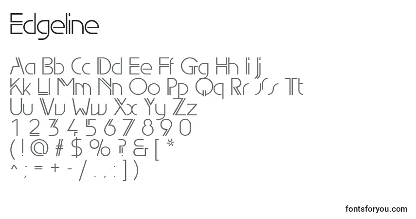 A fonte Edgeline – alfabeto, números, caracteres especiais