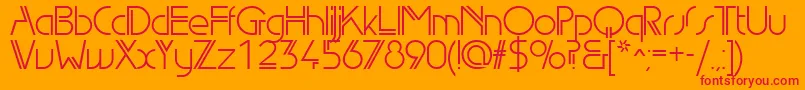 Edgeline-Schriftart – Rote Schriften auf orangefarbenem Hintergrund