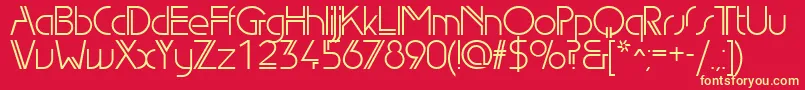 Edgeline Font – Yellow Fonts on Red Background