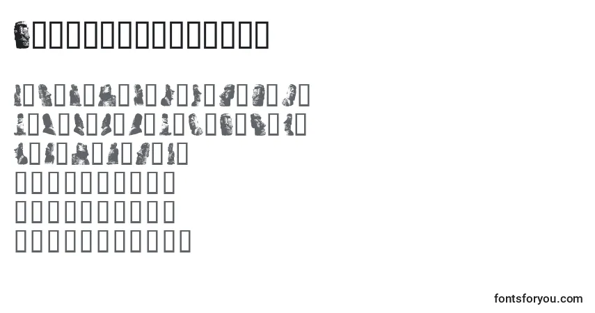 A fonte Rapanuimoaibats – alfabeto, números, caracteres especiais