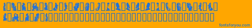 Rapanuimoaibats Font – Blue Fonts on Orange Background