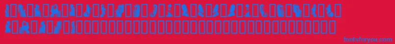 Rapanuimoaibats Font – Blue Fonts on Red Background