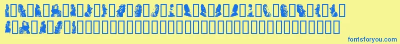 Rapanuimoaibats Font – Blue Fonts on Yellow Background