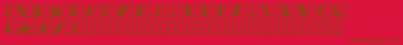 Rapanuimoaibats Font – Brown Fonts on Red Background