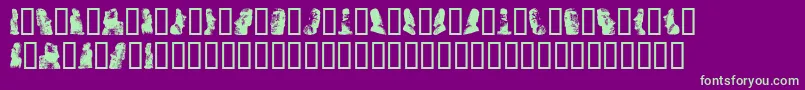 Rapanuimoaibats Font – Green Fonts on Purple Background