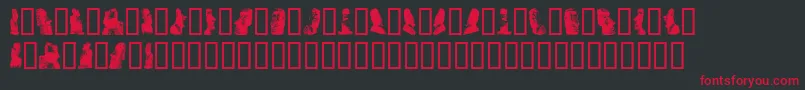 Rapanuimoaibats Font – Red Fonts on Black Background