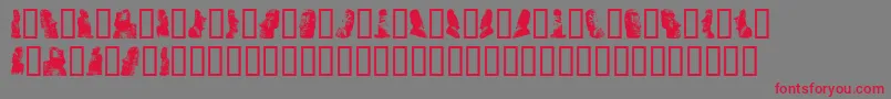 Rapanuimoaibats-Schriftart – Rote Schriften auf grauem Hintergrund