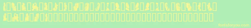 Rapanuimoaibats Font – Yellow Fonts on Green Background