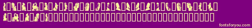 Rapanuimoaibats Font – Yellow Fonts on Purple Background