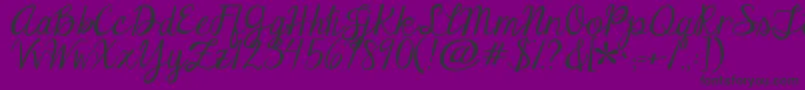 Jandaeleganthandwriting Font – Black Fonts on Purple Background