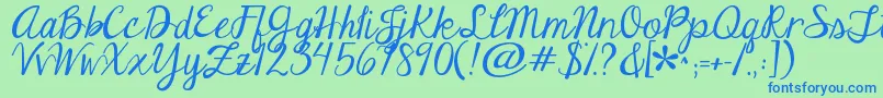 fuente Jandaeleganthandwriting – Fuentes Azules Sobre Fondo Verde