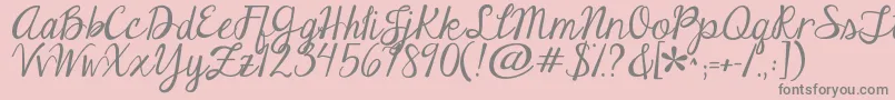 Jandaeleganthandwriting Font – Gray Fonts on Pink Background