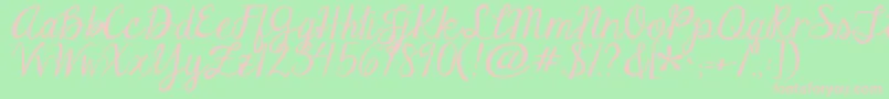 Jandaeleganthandwriting Font – Pink Fonts on Green Background