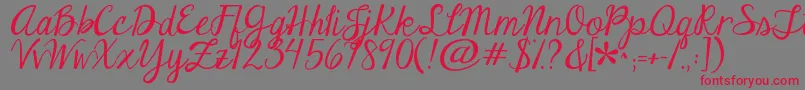 Jandaeleganthandwriting Font – Red Fonts on Gray Background