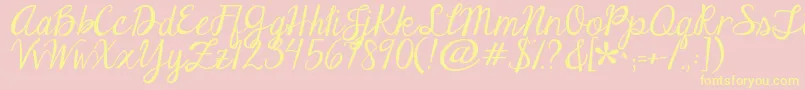 fuente Jandaeleganthandwriting – Fuentes Amarillas Sobre Fondo Rosa