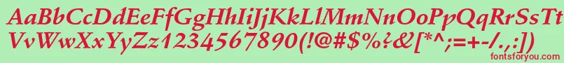 StempelschneidlerstdBdit Font – Red Fonts on Green Background