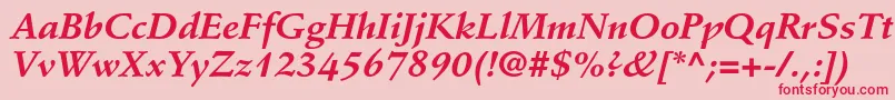 フォントStempelschneidlerstdBdit – ピンクの背景に赤い文字