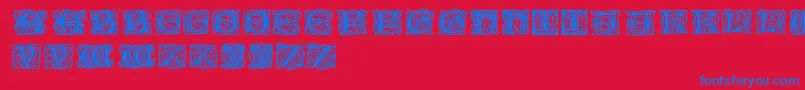 Czcionka JeffRegular – niebieskie czcionki na czerwonym tle