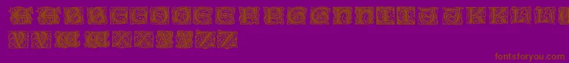 フォントJeffRegular – 紫色の背景に茶色のフォント