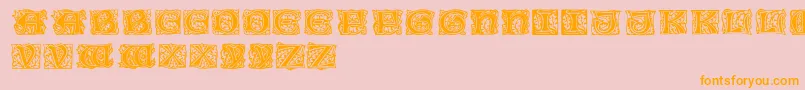 JeffRegular-Schriftart – Orangefarbene Schriften auf rosa Hintergrund