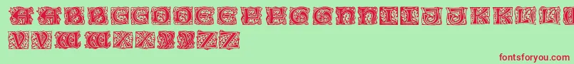 Czcionka JeffRegular – czerwone czcionki na zielonym tle