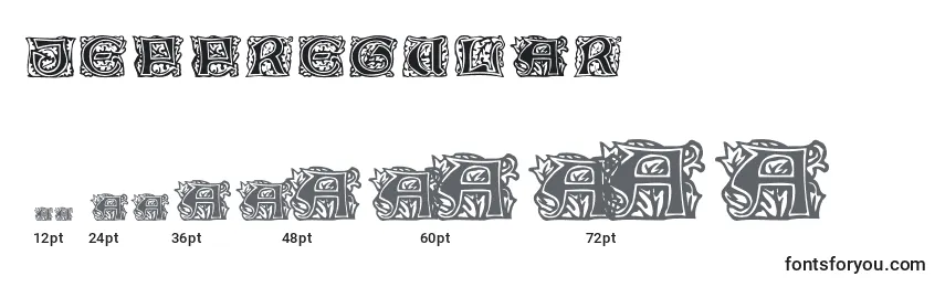Größen der Schriftart JeffRegular (89203)