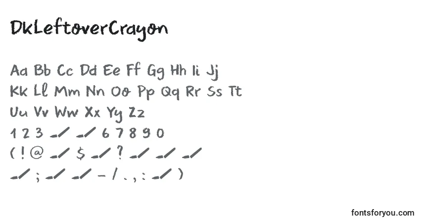 DkLeftoverCrayonフォント–アルファベット、数字、特殊文字