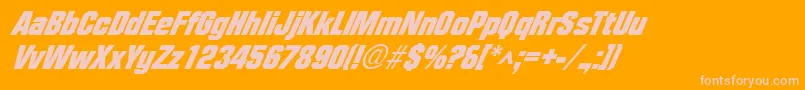 FacetblackXxitalicRegular-Schriftart – Rosa Schriften auf orangefarbenem Hintergrund