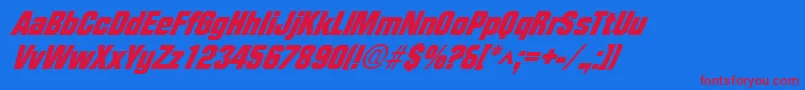 FacetblackXxitalicRegular Font – Red Fonts on Blue Background