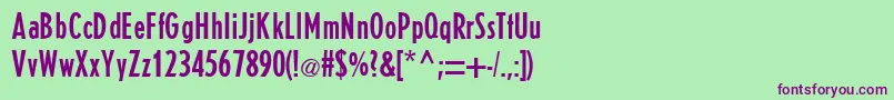 Шрифт ErbarRegularDb – фиолетовые шрифты на зелёном фоне
