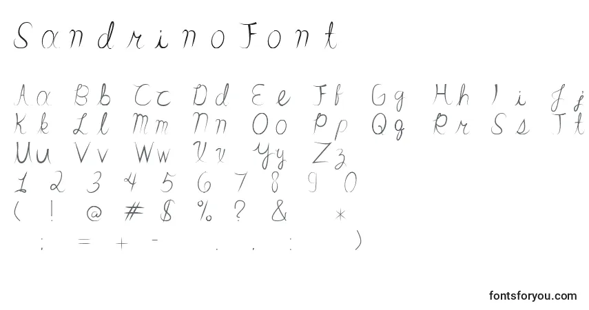 Police SandrinoFont - Alphabet, Chiffres, Caractères Spéciaux
