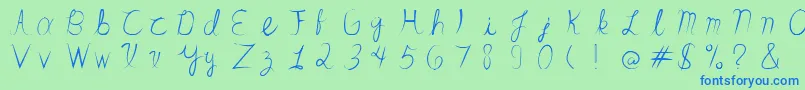 SandrinoFont Font – Blue Fonts on Green Background