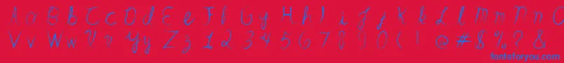 SandrinoFont Font – Blue Fonts on Red Background