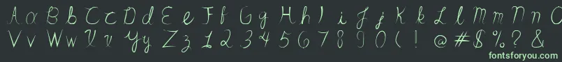 フォントSandrinoFont – 黒い背景に緑の文字
