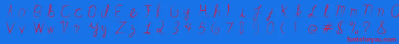 SandrinoFont Font – Red Fonts on Blue Background