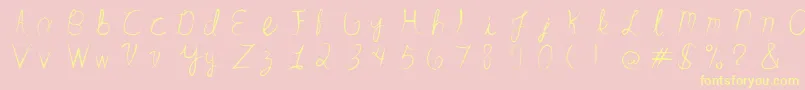 SandrinoFont Font – Yellow Fonts on Pink Background