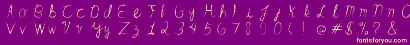SandrinoFont Font – Yellow Fonts on Purple Background
