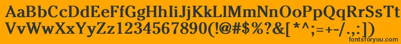 CheltenhamNormalBold-Schriftart – Schwarze Schriften auf orangefarbenem Hintergrund