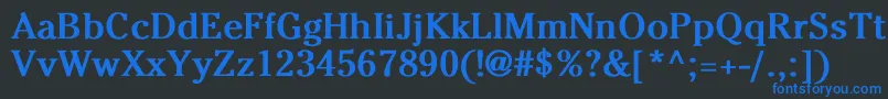フォントCheltenhamNormalBold – 黒い背景に青い文字