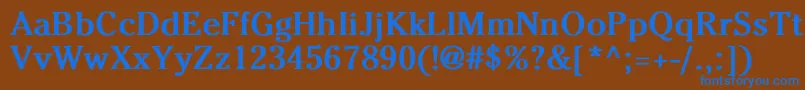 フォントCheltenhamNormalBold – 茶色の背景に青い文字