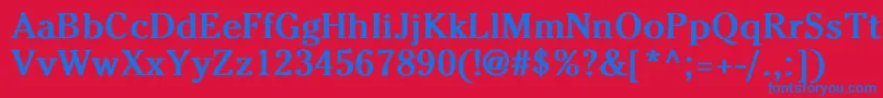 Czcionka CheltenhamNormalBold – niebieskie czcionki na czerwonym tle