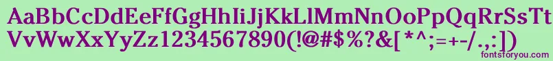 CheltenhamNormalBold-Schriftart – Violette Schriften auf grünem Hintergrund