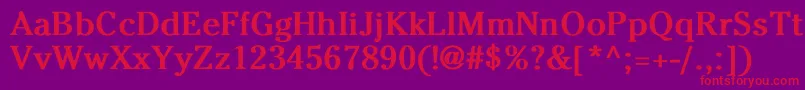 CheltenhamNormalBold-Schriftart – Rote Schriften auf violettem Hintergrund