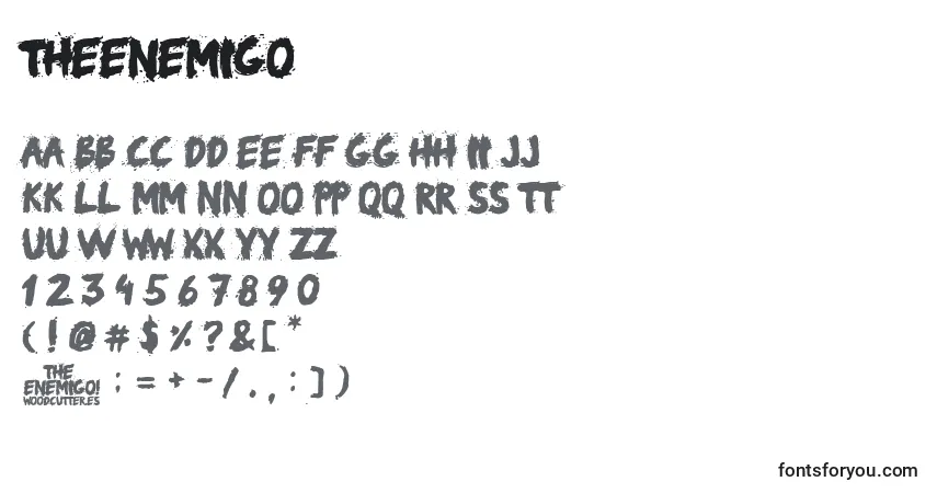 Шрифт TheEnemigo – алфавит, цифры, специальные символы