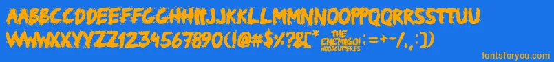 TheEnemigo Font – Orange Fonts on Blue Background