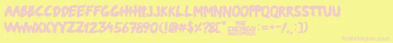 TheEnemigo Font – Pink Fonts on Yellow Background